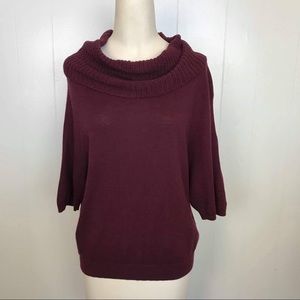 Ann Taylor Sz. M Purple Cowl Neck Sweater